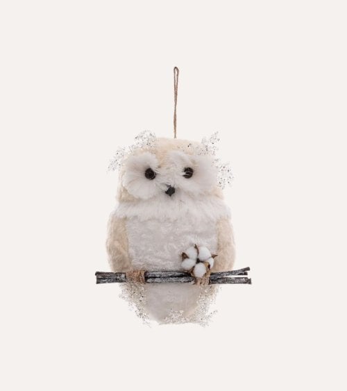 Colgante Búho en Rama con Flor para Pared