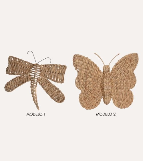 Decoración de Pared Infantil Mariposa de Fibra de Jacinto