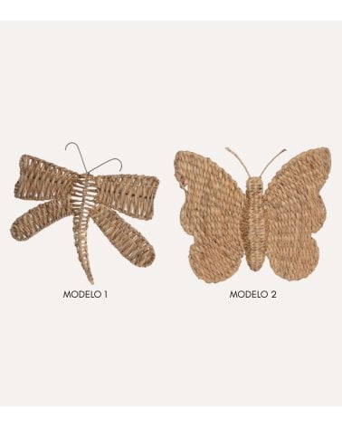 Decoración de Pared Infantil Mariposa de Fibra de Jacinto