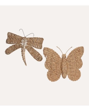 Decoración de Pared Infantil Mariposa de Fibra de Jacinto