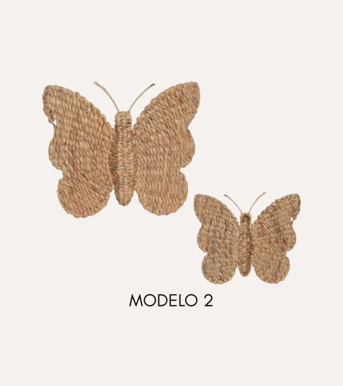 Decoración de Pared Infantil Mariposa de Fibra de Jacinto