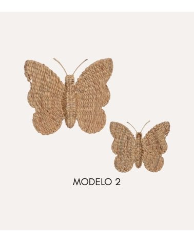 Decoración de Pared Infantil Mariposa de Fibra de Jacinto