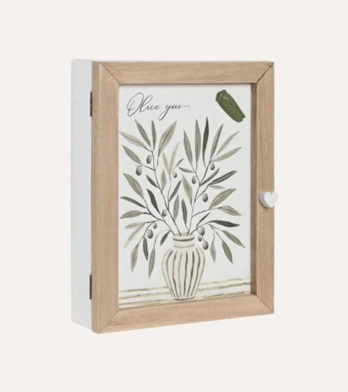 Cuelga Llaves Olivero con Puerta y 6 Ganchos de MDF