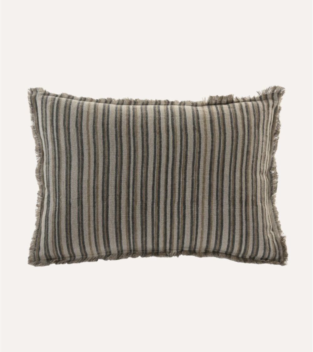 Cojín Rectangular Terra A Rayas de Lino
