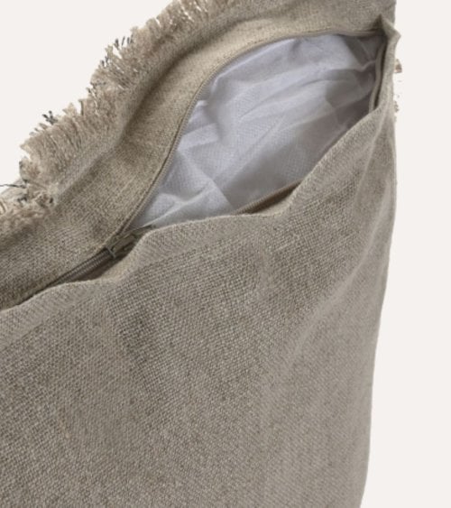 Cojín Rectangular Terra A Rayas de Lino