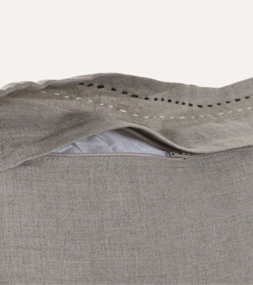 Cojín Rectangular Borde con Costuras de Lino