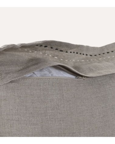Cojín Rectangular Borde con Costuras de Lino