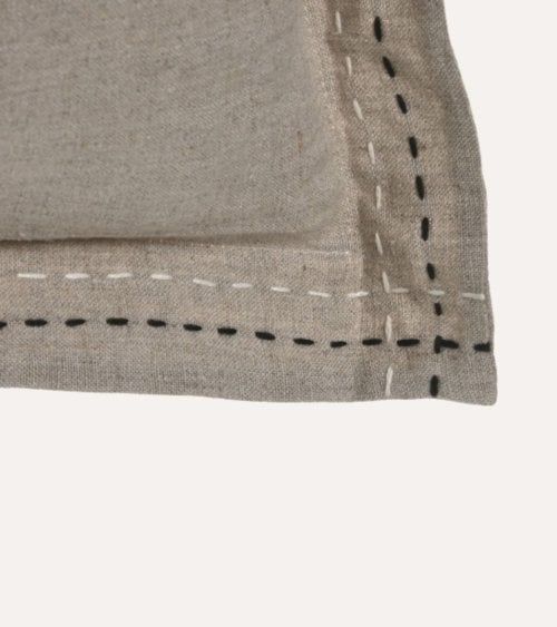 Cojín Rectangular Borde con Costuras de Lino