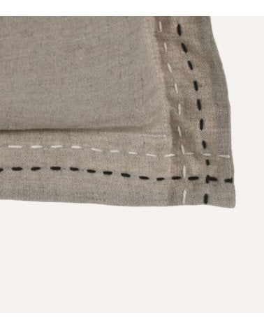 Cojín Rectangular Borde con Costuras de Lino