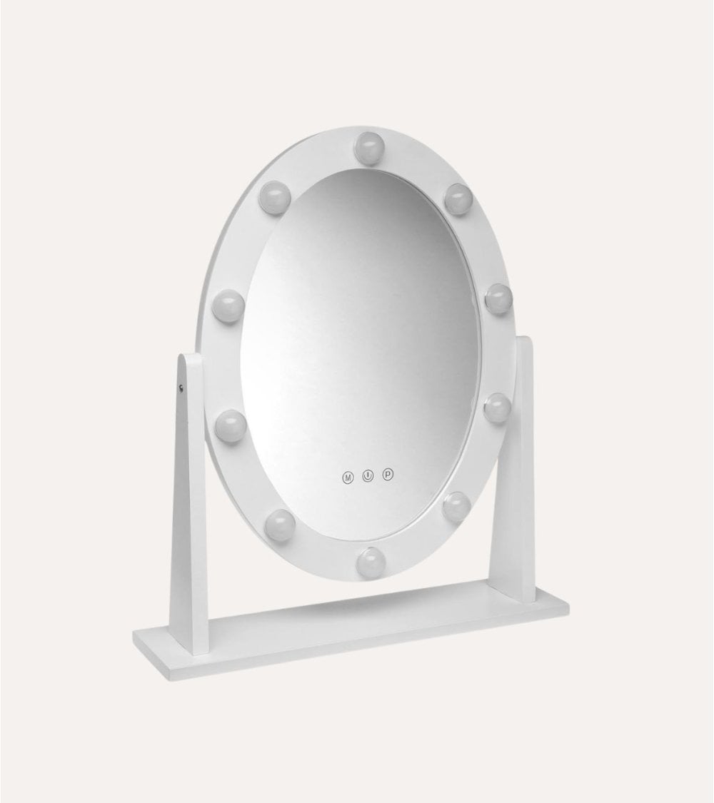 Espejo LED Oval Glam con Soporte