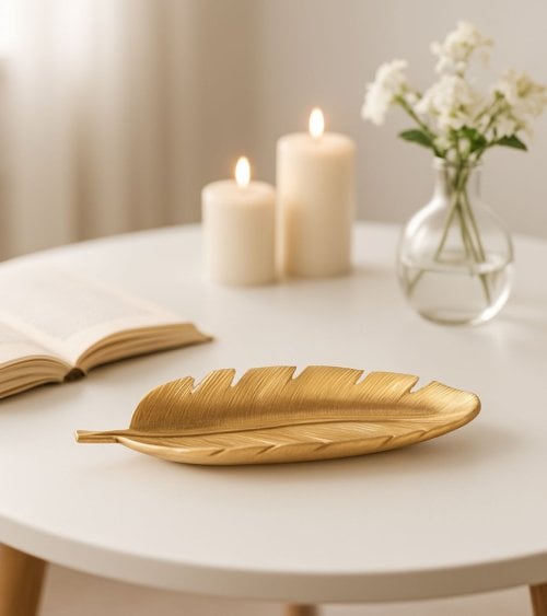 Bandeja de Hoja Otoñal de Poliresina