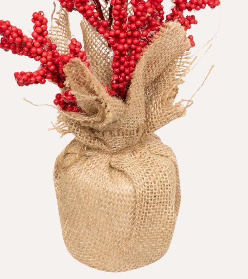 Bayas Decorativas en Maceta de Yute