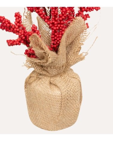 Bayas Decorativas en Maceta de Yute