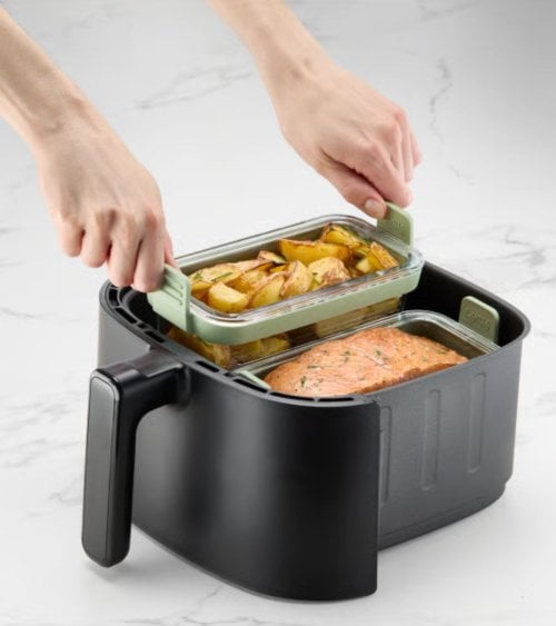 Set de 2 Cesta para Freidora de Aire de Vidrio