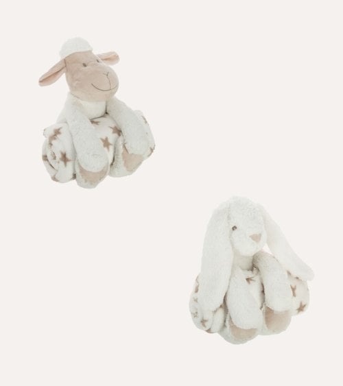 Manta Plaid Infantil con Peluche de Animal de Poliéster