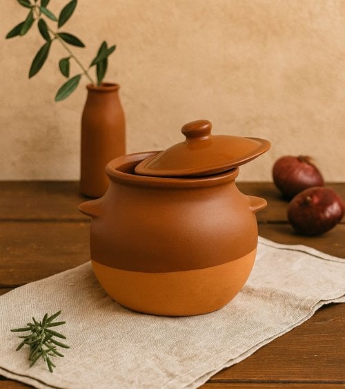 Olla con Tapa de Barro para Cocina Tradicional