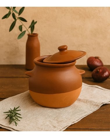 Olla con Tapa de Barro para Cocina Tradicional