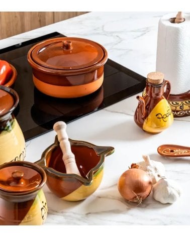 Cazuela con Tapa de Barro para Cocina Tradicional
