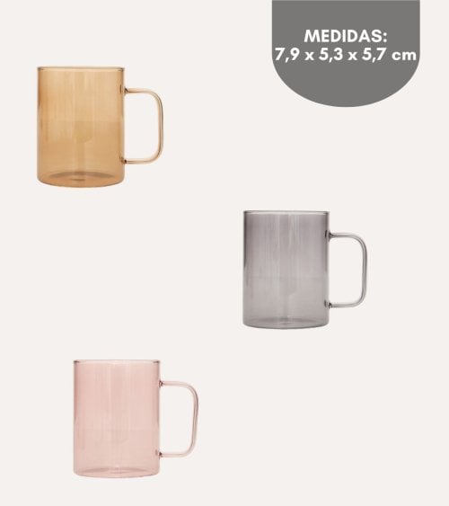 Taza Mug Mia de Vidrio Tintado
