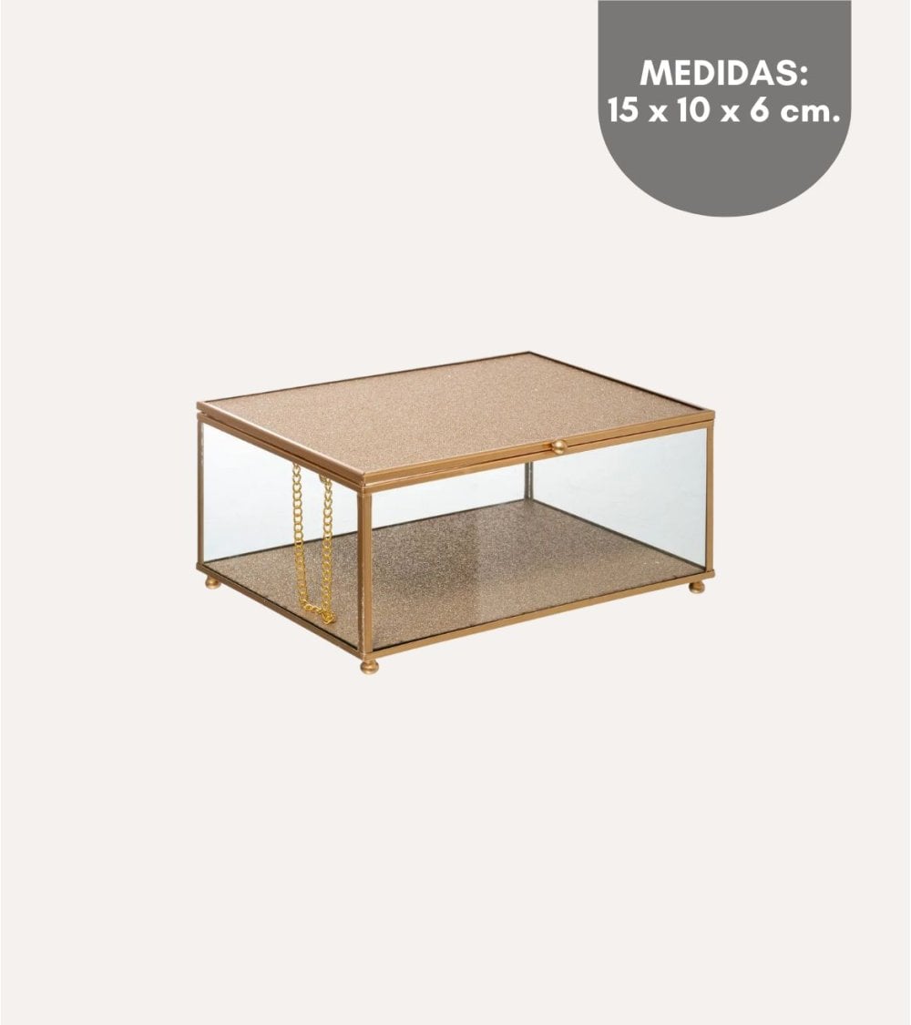 Caja de Joyeria Brillante de Vidrio