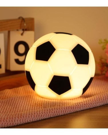 Lámpara de Mesa LED Infantil de Balón de Fútbol de Poliresina