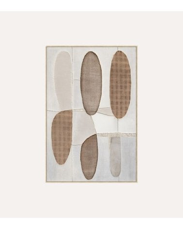 Cuadro Lienzo Abstracto de Óvalos Enlazados de Madera