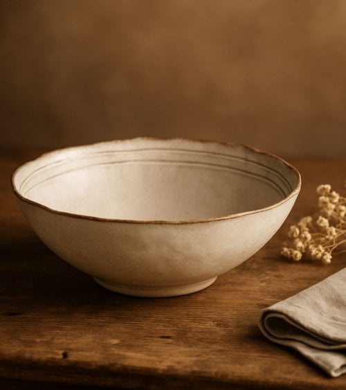 Ensaladera Irregular con Acabado Rústico de Gres