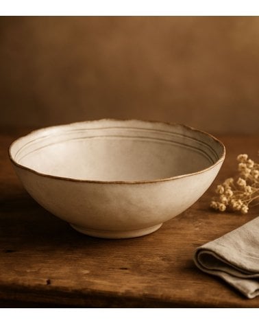 Ensaladera Irregular con Acabado Rústico de Gres