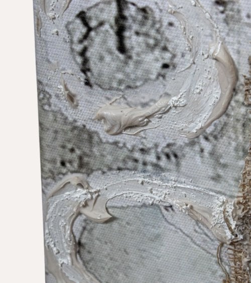 Cuadro Lienzo Abstracto de Detalles Fluidos de Madera