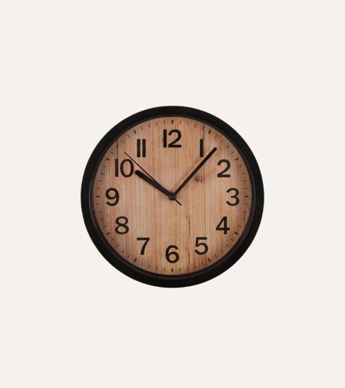 Reloj de Pared Efecto Madera de Plástico
