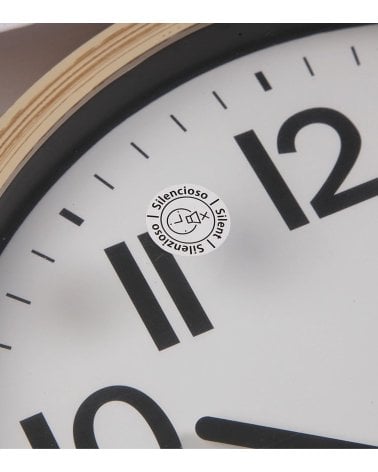 Reloj de Pared Efecto Madera de Plástico