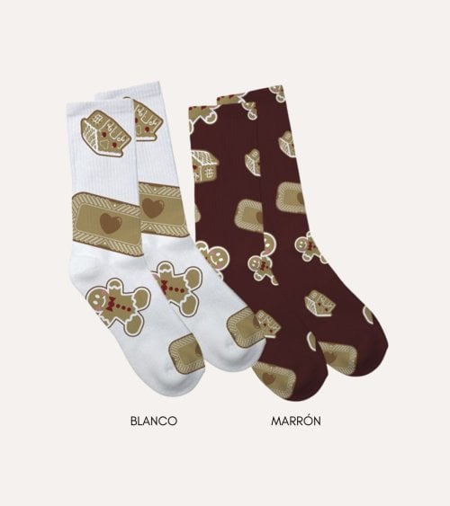 Calcetines de Navidad Galleta de Jengibre Ideal para Regalo