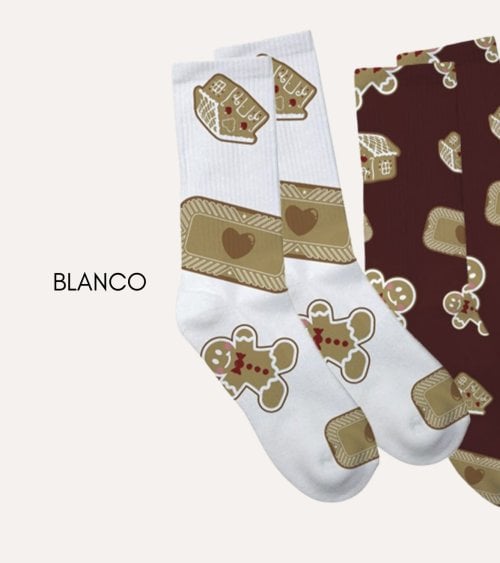 Calcetines de Navidad Galleta de Jengibre Ideal para Regalo