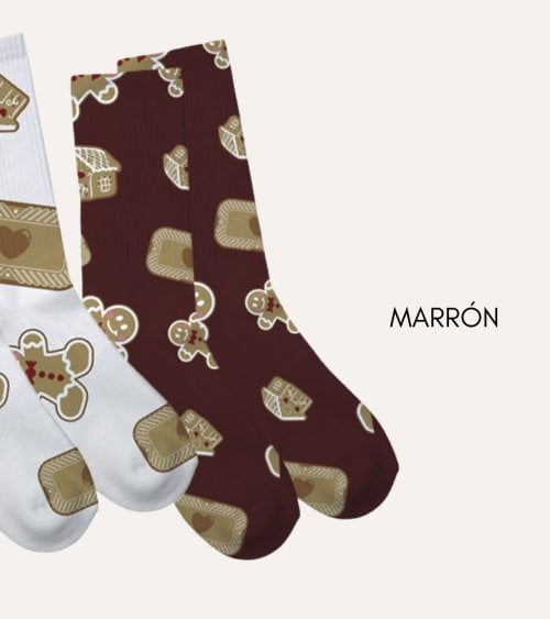 Calcetines de Navidad Galleta de Jengibre Ideal para Regalo