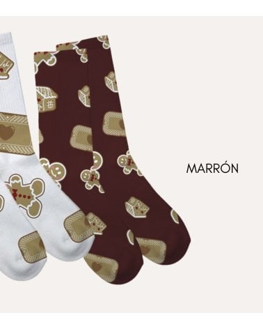 Calcetines de Navidad Galleta de Jengibre Ideal para Regalo
