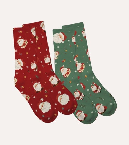 Calcetines de Navidad Papá Noel Clásico Ideal para Regalo