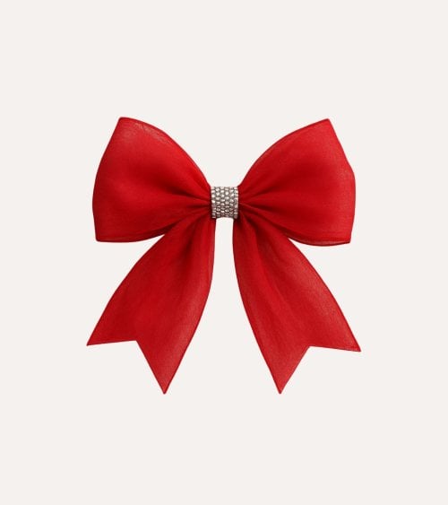 Lazo con Nudo Brillante para Decoración de Puerta Navideña