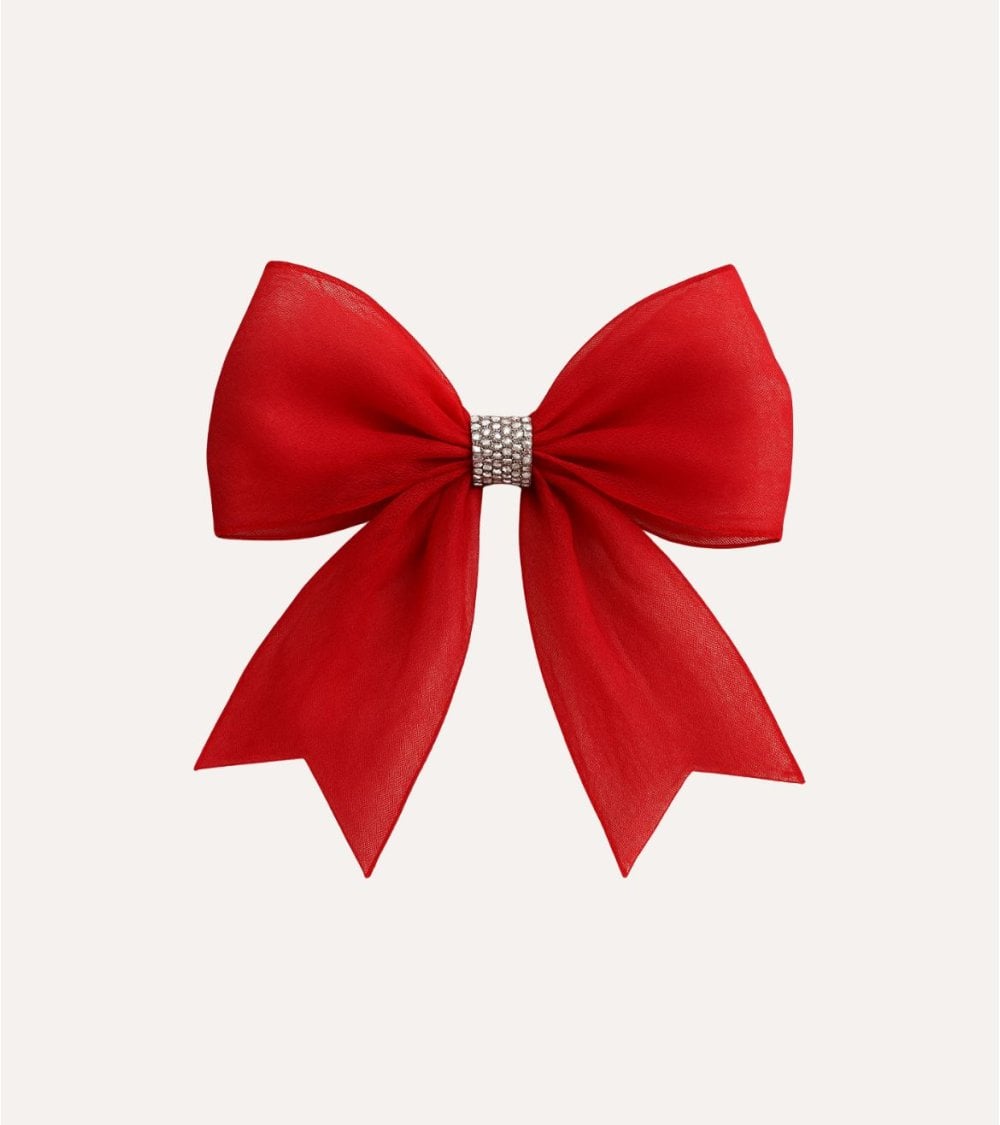 Lazo con Nudo Brillante para Decoración de Puerta Navideña