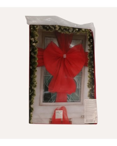 Lazo con Nudo Brillante para Decoración de Puerta Navideña