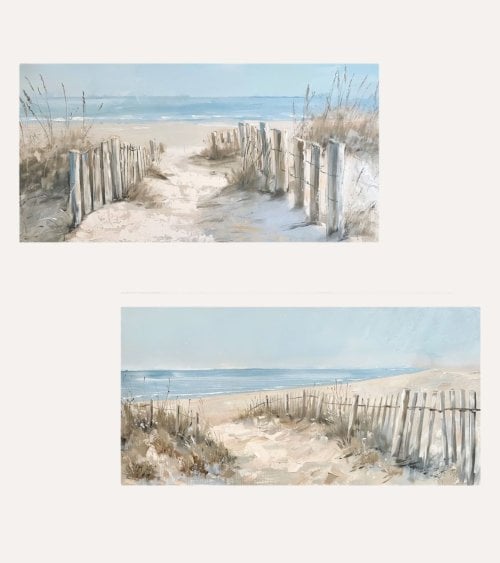 Cuadro Lienzo de Paseo en la Playa de Madera