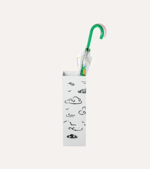 Paragüero Cuadrado de Nubes de Metal