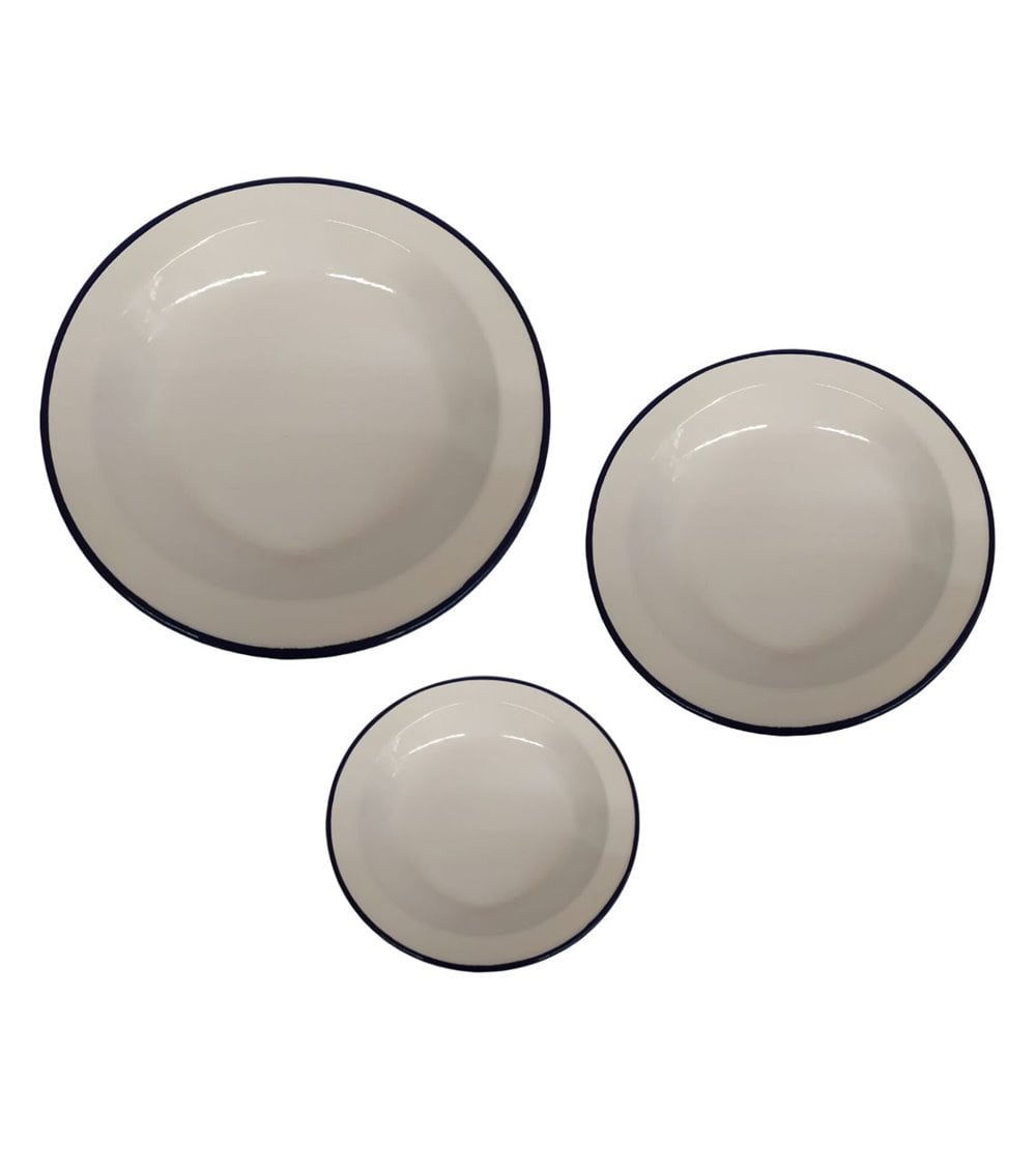 Plato de Acero Esmaltado Blanco