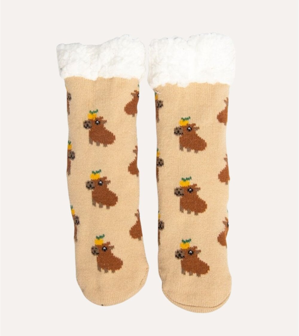 Calcetines Antideslizante de Capibara de Borreguillo