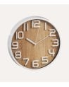 Reloj de Pared Números en Relieve de Madera y Plástico