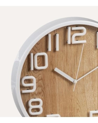 Reloj de Pared Números en Relieve de Madera y Plástico