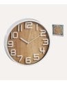 Reloj de Pared Números en Relieve de Madera y Plástico