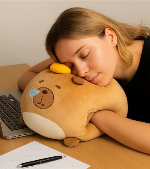 Manta Plaid Infantil con Cojín Calientamanos de Capibara