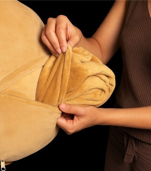 Manta Plaid Infantil con Cojín Calientamanos de Capibara