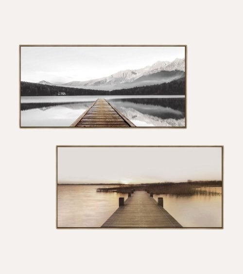 Cuadro Lienzo Muelle Horizontal de Madera