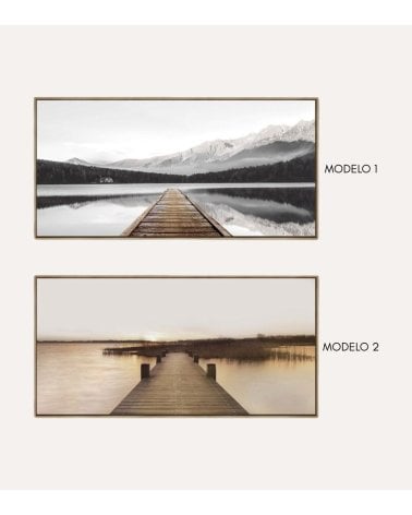Cuadro Lienzo Muelle Horizontal de Madera